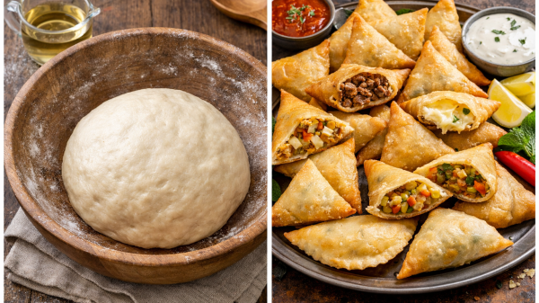 🥟 عجينة السمبوسة المقرمشة المنزلية👨🏽‍🍳