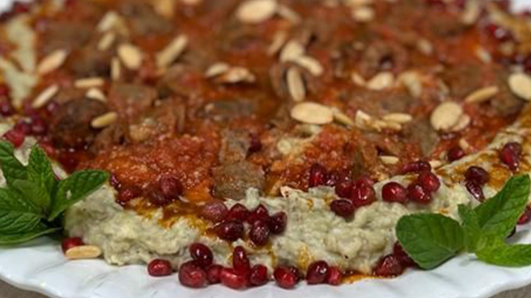 كباب مع الباذنجان المشوي