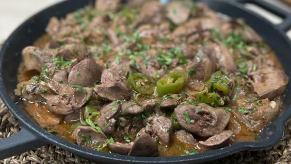 كبدة الدجاج الحارة