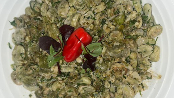 فول أخضر بالزيت والكزبرة