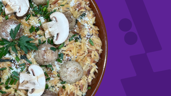 اورزو بالفطر والسبانخ